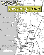 Map of British Columbia, note proximity of USA city of Seattle and Vancouver Canada